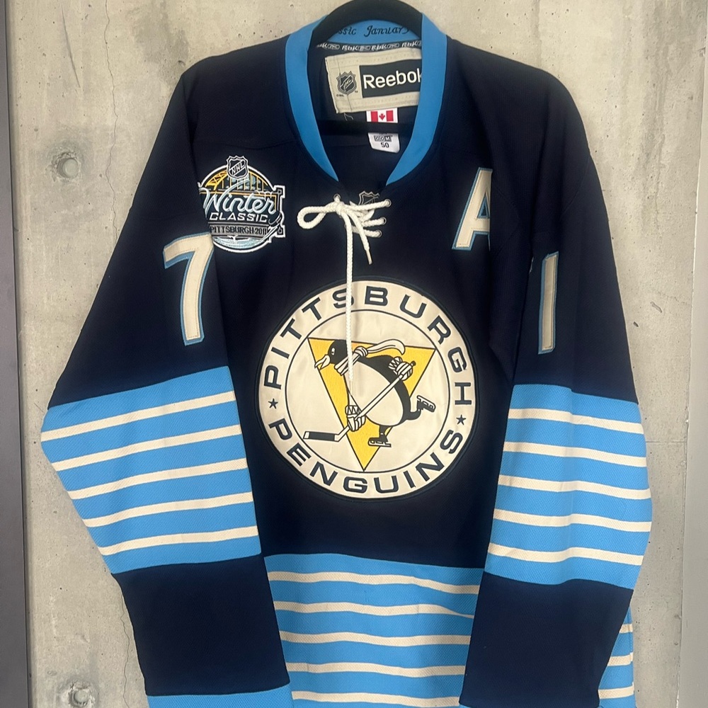 Pittsburgh Penguins Navy & Light Blue Winter Classic Hockey Jersey